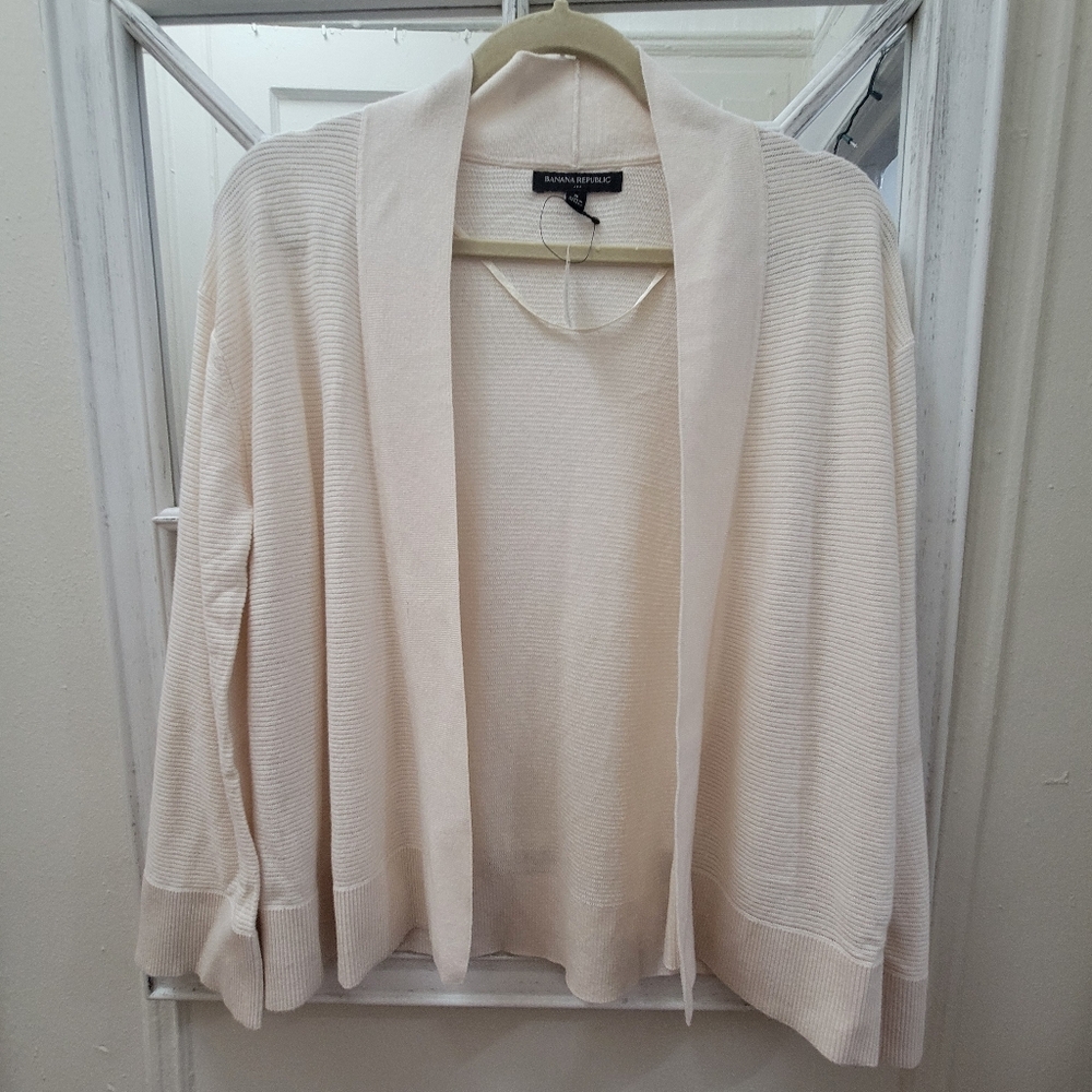Banana Republic Off-White Open Front Cardigan NWT S. Cottagecore Coastal Cowgirl